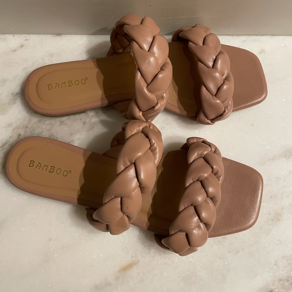 Bamboo Camel Double Braided Strap Sandal